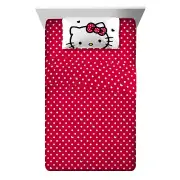 Hello Kitty 4-Piece "Big Bow Energy" Red Full Sheet Set