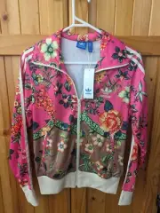 Rare Adidas x FARM Jardineto Firebird Track Jacket Floral Pink Size S UK10 - NEW