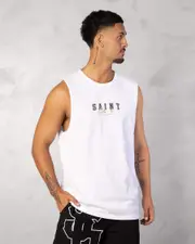 [St. Goliath] St. Goliath Men's Boston Muscle Tank Top in White Size Medium M White