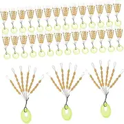 TOBBOMEY 60pcs Fishing Line Stops Practical Fishing Beads for Monitoring Lightweight and Compact Design for Anglers Vibrant Colors for Visibility Low Light Conditions