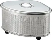 Yoshikawa SJ2430 Triangle Corner with Lid, Punching, Stainless Steel, Silver, Total Width 7.0 x Depth 4.9 x Height 4.2 inches (17.9 x 12.4 x 10.8 cm), Swiss Made in Japan