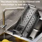 Automatic Draining Dish Rack Countertop Drainer Sponge Holder for Kitchen Sink