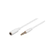 Goobay Headphone and audio AUX extension cable, 4-pin 3.5 mm slim, CU - 1 Metre