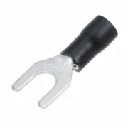 A● 200Pcs SV3.5-6 Insulated Fork Spade Electrical Crimp Terminal 14-12AWG Black