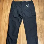NWT 5.11 Tactical Taclite Pro Pants 48 Large Black Cargo Ripstop Unhemmed Duty
