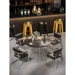 免運/实木工业风桌椅铁艺网红卡座沙发咖啡厅西餐厅包厢圆形餐桌椅组合商業餐桌快餐店餐桌