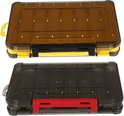 BESPORTBLE 2Pcs Fishing Tackle Organizer Storage Box Multi Grid Fishing Lure Case for Soft and Hard Baits Durable and Portable for Easy Access and Organization
