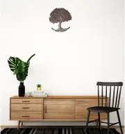 Praisedeco Black Antique Metal 9 inch tree wall hanging art