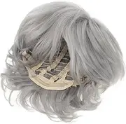 SOESFOUFU Short Curly Wigs for Elderly Women Heat Resistant Real Human Hair Lace Front Wig for Seniors