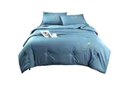 Air Conditioning Quilt Set Lightweight Blanket for Summer Hot Sleeper-4 Pieces, Blue
