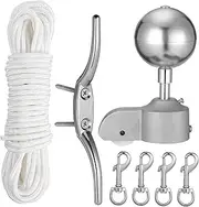 Abaodam 1 Set Flagpole Replacement Parts Kit with Cleat Hook and Swivel for Easy Installation Durable Outdoor Flagpole Accessories for Maintenance and Repair