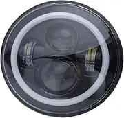 Headlight Assembly For Touring Models 1994-2013 Car LED 7 Inch Round DRL Hi/Lo Beam 90W Halo Ring Amber Angel Eye Car HeadLight Assembly(Black a)