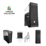 MX330 Mid Tower Case with Full Tempered Glass Window and USB 3.0 , black