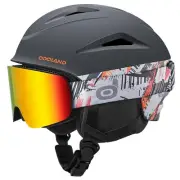 Odoland Ski Helmet with Ski Goggles, Shockproof, Windproof Snowboard Helmet and