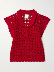 [Suzie Kondi] Suzie Kondi - Iris Crocheted Cotton Top - Red - x large x large Red