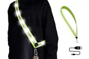 LED Reflective Belt Sash 3 Light Modes Safety Belt Rechargeable Running Gear-White