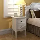 4x Wooden Bedside Tables Drawers Storage Shelf Side Cabinets Nightstand White