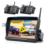 Digital Wireless Rear View Reverse 9" DVR Monitor 2 Cameras For Truck Caravan RV