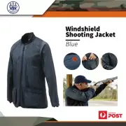 Beretta Windshield Shotgun Shooting Jacket Blue Double Cartridge Pockets