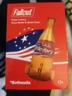 Fallout Nuka-Cola Victory Rocket Glass Bottle Replica & 10 Bottle Caps New