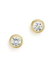 Diamond Bezel Stud Earrings in 14K Yellow Gold, 0.50 ct. t. w.