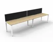 RAPIDLINE DELUXE PROFILE LEG WORKSTATION With Screen 2 Person Single Sided W1800 x D750 x H730mm (per user) Natural Oak Top White Frame