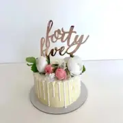Acrylic Rose Gold 'forty five' Birthday Cake Topper Party Decorating Supplies