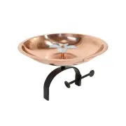BB-08-OR Dogwood Bracket Railing Mount Birdbath, Copper, White, Black