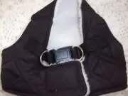 Black Quilted Shearling Body Harness S M Dog new small Step-In