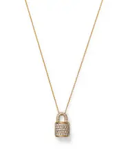 Roberto Coin 18K Yellow Gold Diamond Padlock Pendant Necklace, 16