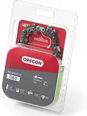 [Oregon] D60 AdvanceCut Replacement Chainsaw Chain for 16-Inch Guide Bars, 60 Drive Links, Pitch: 3/8", .050" Gauge, Fits Husqvarna, Echo, Stihl, Poulan, Craftsman and More