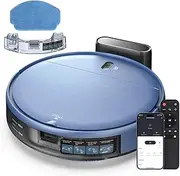 SHELIKI Robot Vacuum and Mop, 2-in-1 Robotic Vacuums Cleaner with Smart Max Strong Suction, WiFi/App/Alexa Voice Control, Obstacle Avoidance, for Pet Hair, Carpets and More - Blue