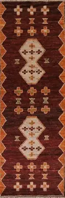 Soft Plush Moroccan Oriental Tribal 10 ft Runner Rug Hand-knotted 3x10 Carpet