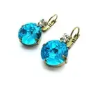 Earrings By Mariana Woman Beautiful Round Clear and Light Blue Swarovski Crys...