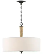 Lumanity Sullivan Contemporary Travertine 2-Light Drum Chandelier