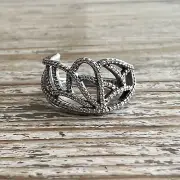 PANDORA NEW BEGINNING BUTTERFLY CZ & Sterling Silver Ring Size 50 5