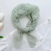 Lace Trim Triangle Bandana F6-X1A50064-1 - Light Green - One Size