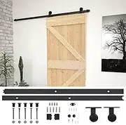 vidaXL Solid Pine Wood Sliding Door - Natural Finish, Complete Hardware Set 100x210 cm, Durable Construction, Customizable Design, High Load Capacity