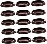 Holibanna 15Pcs Round Plastic Furniture Coaster Pads Durable Chair Foot Protectors for Hardwood Floors Carpets Non Slip Design Wheel Stoppers for Tables Chairs and Sofas