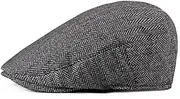 [FANBODTA] Fashion Men’s Classic Men's Classic Herringbone Tweed Wool Blend Newsboy Ivy Hat Newsboy Hats for MenHat Blend Wool Vintage Flat Cap MensIrish Cabbie Tweed Ivy, Black Stripe, Large-X-Large