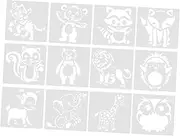 Beatifufu 12 Sheets Reusable Cartoon Animal Stencils Lightweight DIY Templates for Adults for Drawing Craft Projects and Creative Fun