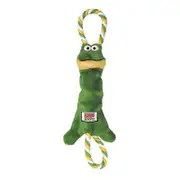 KONG Tugger Knots Frog Squeaky Dog Toy - Medium/Large / Green