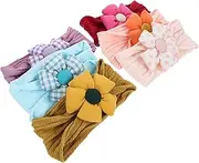 [CRILSTYLEO] Baby Girls Headbands Set Newborn Ddler Elastic Cotton Flower Headband Baby Girl Hair Accessories