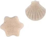 [SOESFOUFU] 2Pcs Facial Exfoliator Tool Beauty Sponge Face Gentle Face Exfoliating Natural Face Makeup Removal Sponge Pad