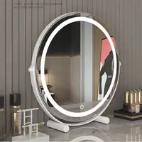 在飛比找蝦皮購物優惠-✨梳妝台鏡子 可調節化妝鏡 led帶燈 可旋轉360度宿舍用