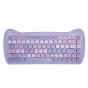 Wireless Keyboard BT 84 Key 3060i Cute Cat Shape Keyboard for Tablets Computers Phones Purple