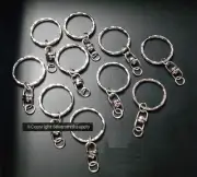 10 Key Rings swivels lanyard clasp charm pendant bails white gold pl 1 In FPC372
