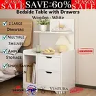 Wooden Bedside Table with Chest of Drawers Tallboy Shelf Cabinet Bedroom Storage