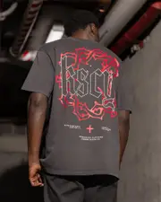 [Kiss Chacey] Kiss Chacey Men's Taken Box Fit T-Shirt in Pigment Black Size Large L Pigment Black
