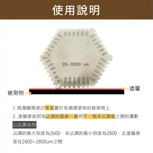 六角濕膜梳 TGWF 蓋斯工具 濕膜厚度計 濕膜厚度片 油漆膜厚計 濕式膜厚計 梳規濕膜卡 濕膜片 厚度規 濕膜梳測厚儀